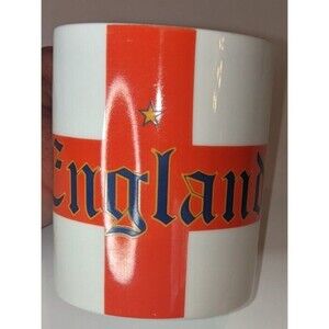 "England" Script Saint George Flag Coffee Mug Pre-owned VGC British Collectible